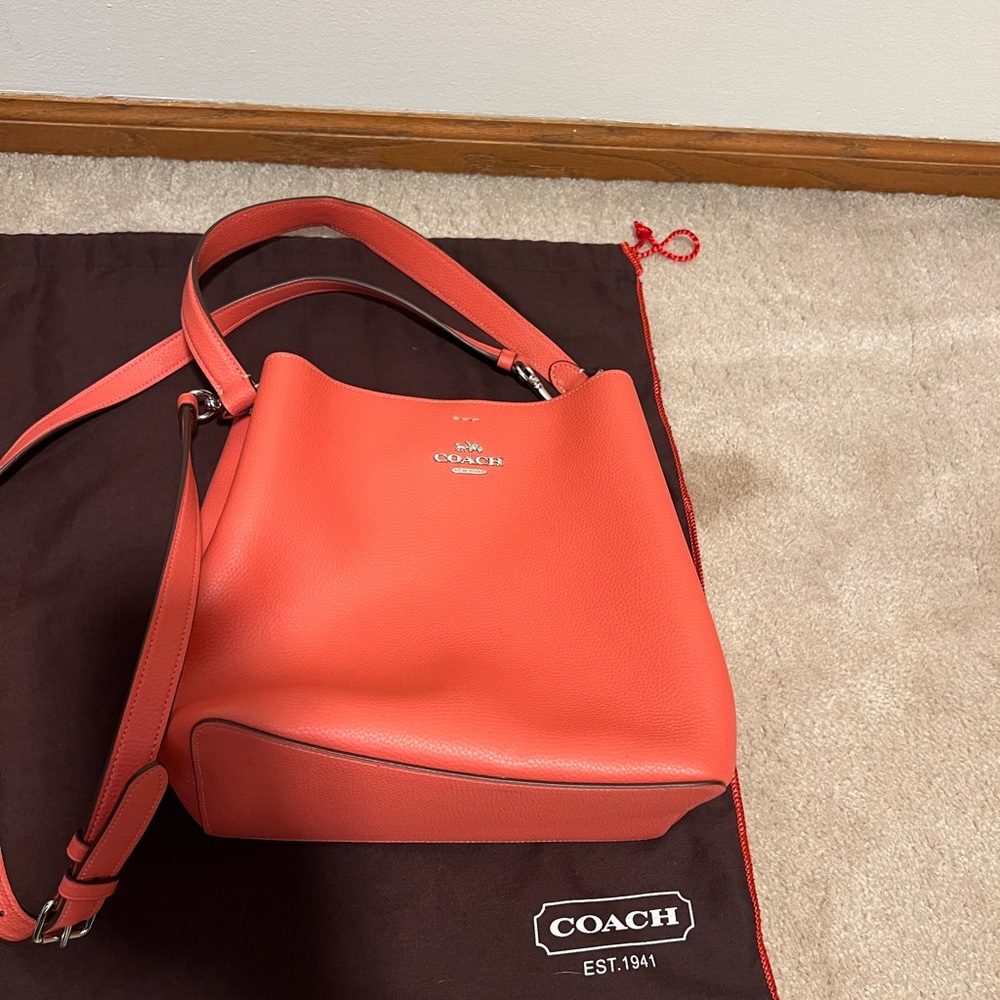 Coach Coral Leather Shoulder Bag - Picture 3 of 14